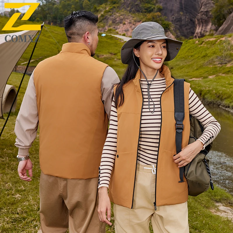 Couple's Down Vest 2025 New Grey Duck Down and Cotton Thick Anti Cold Warm Sleeveless Jacket Outdoor Leisure Camping Hiking Vest