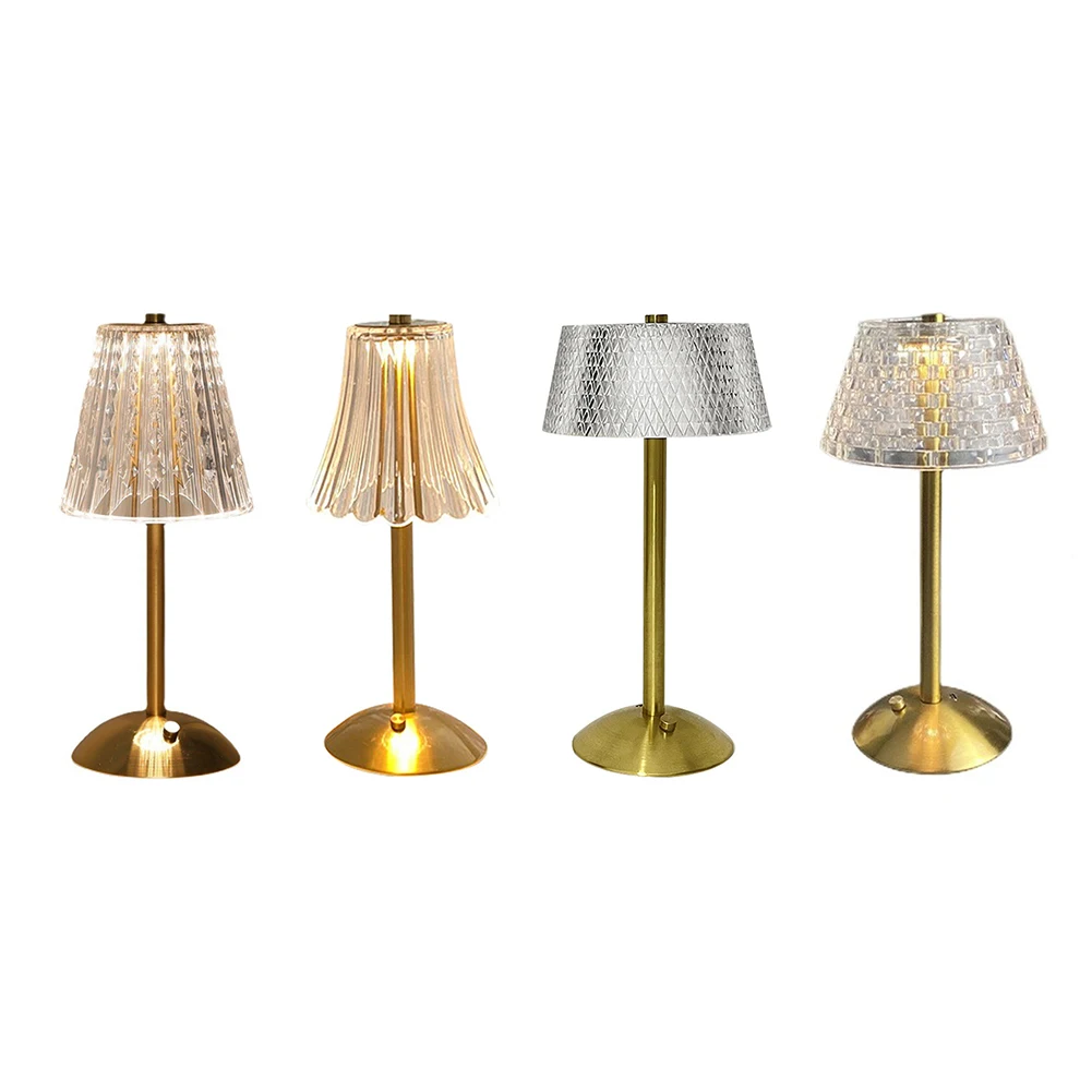 

Crystal Lamp 3 Colors LED Crystal Table Lamp Dimmable Rechargeable Romantic Wireless Creative Acrylic for Bedroom Living Room