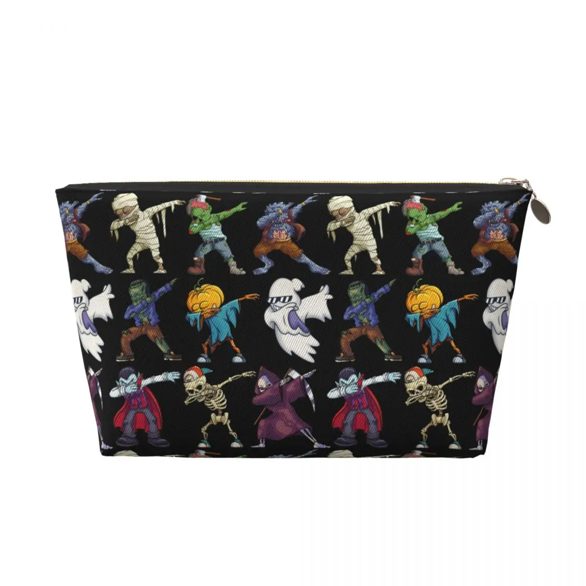 Benutzerdefinierte Skelett Zombie Gruseliger Kürbis Mumie Kulturbeutel Mode Halloween Kosmetik Make-up Organizer Beauty Aufbewahrung Dopp Kit Box