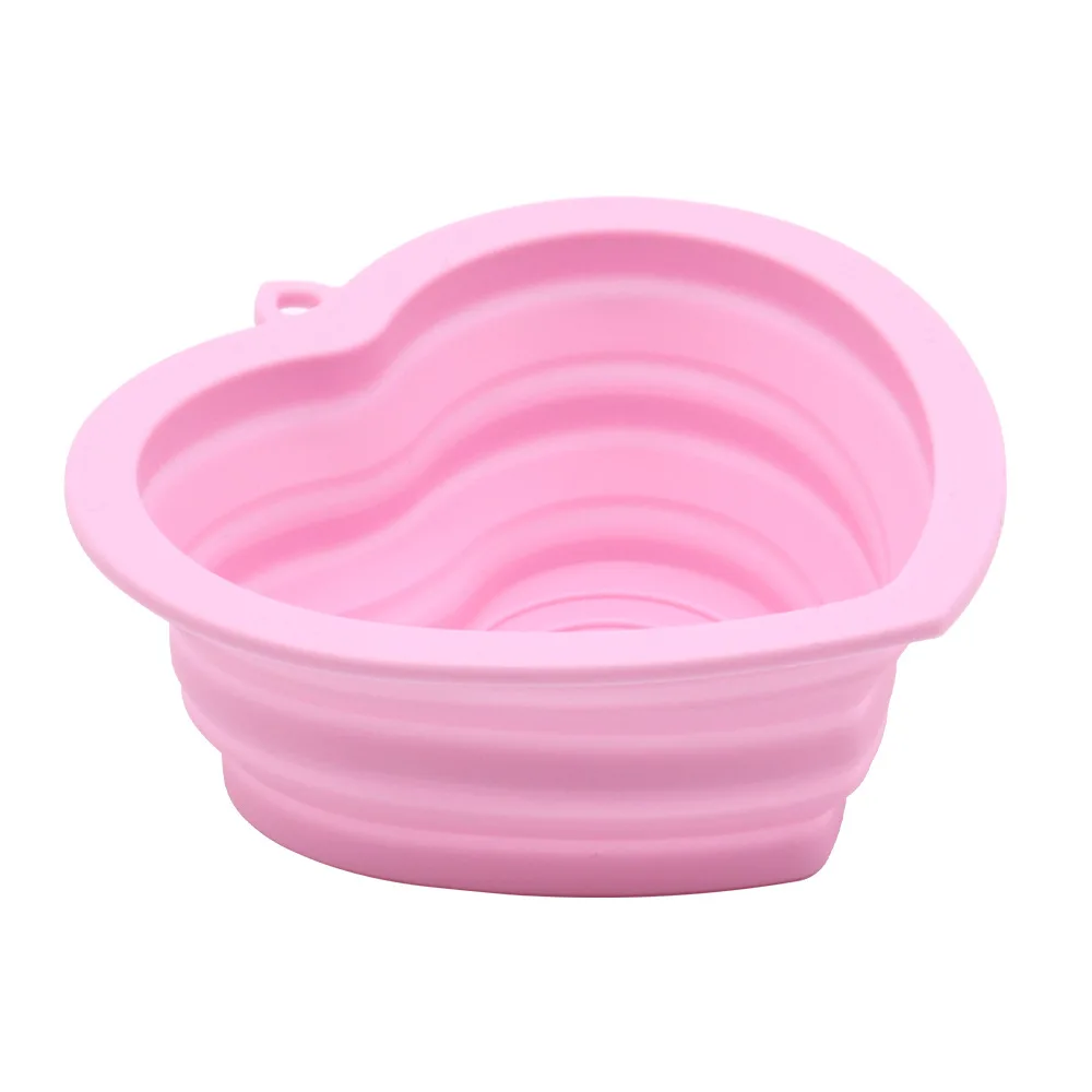 

Love Silicone Folding Bowl, Pet Drinking Bowl When Going Out, Portable Travel Rice Bowl for Cats and Dogs