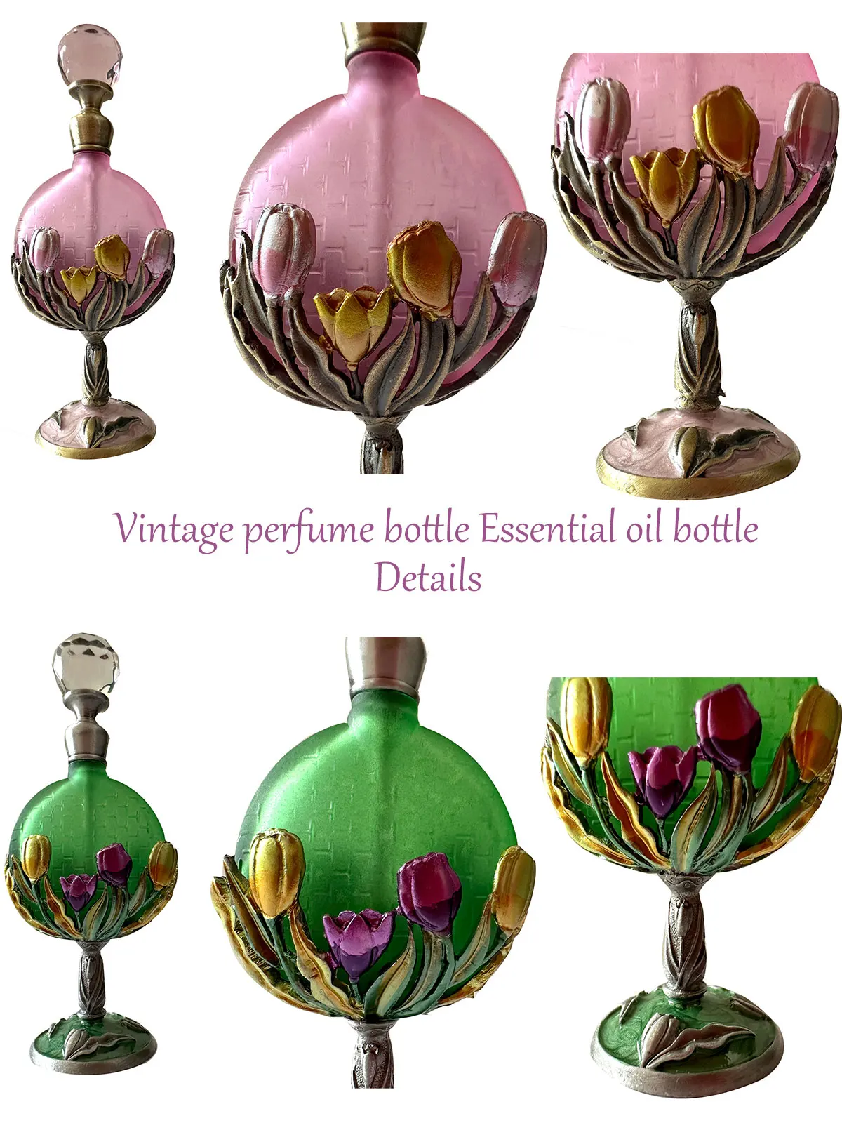 Bouteille de parfum en verre style tasse haute, tulipe rétro HI, huile essentielle africaine recyclable, bouteille fendue, cadeau de mariage créatif, décoration d'intérieur