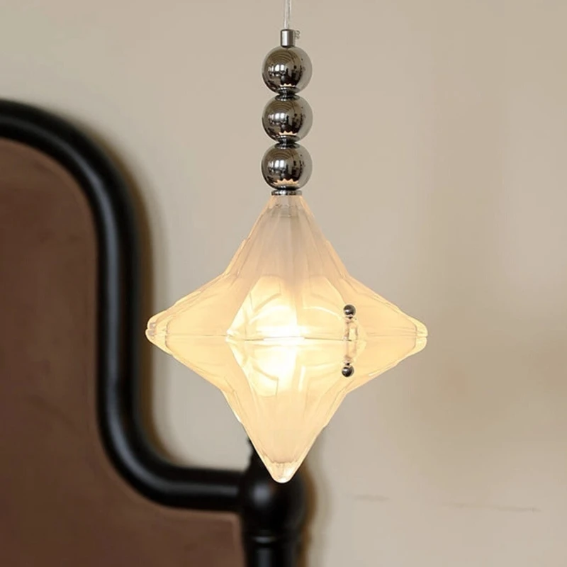

Glass Star Chandelier Modern Luxury Warm Light Ceiling Lights Bedroom Balcony Small Pendant Lamp Home Decor Items Accessories