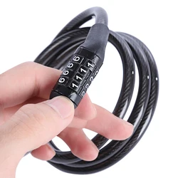1m Bicycle 4-Character Non Changeable Password Lock Steel Wire Lock Anti-Theft Lock Bicycle Accesories