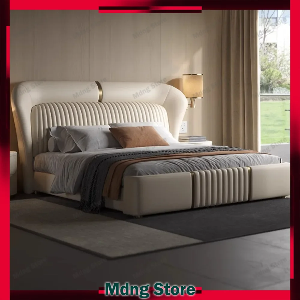 

Modern Aesthetic Bed Waterproof Frames Sleeping Headboards Beds Minimalist Floor Camas De Casal De Luxo Home Accessories