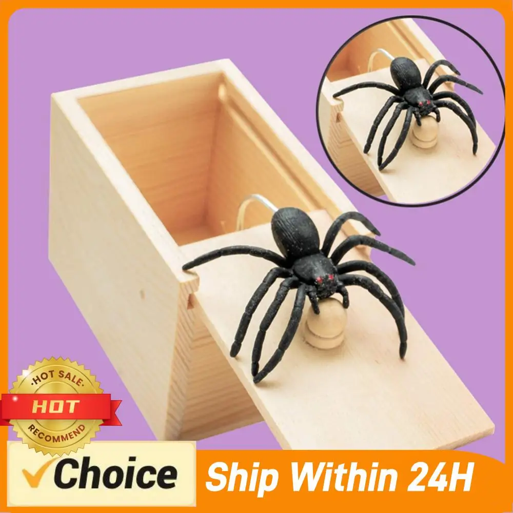 

Pranks Stuff Toys Rubber Spider Prank Box Wooden Prank Spider Scare Box The Original Spider Prank Box for Adults & Kids Gag Gift