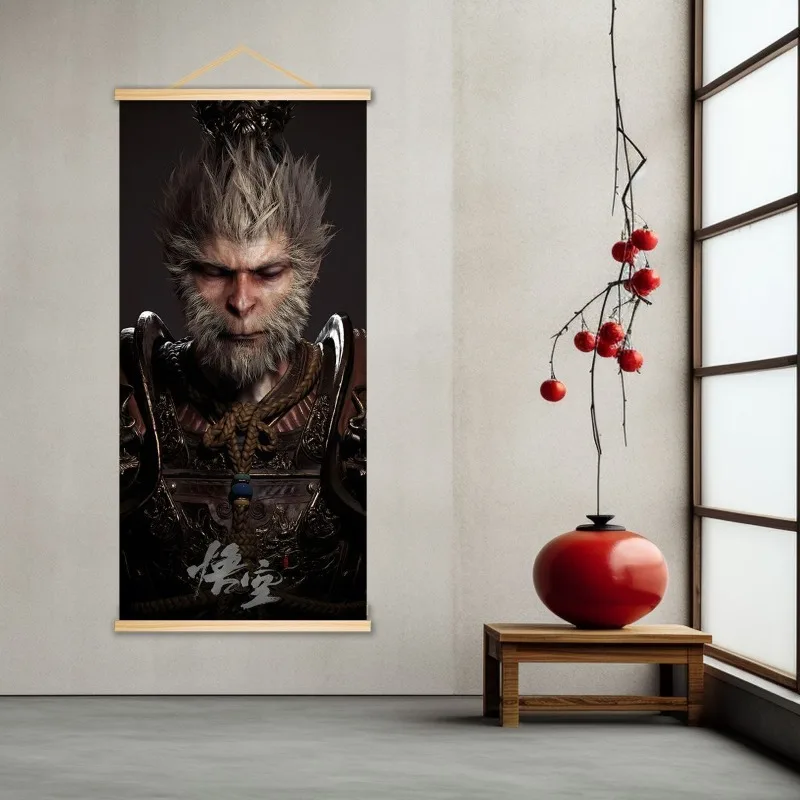 Black Myth Wukong HD Solid Wood Hanging Painting INS Style Room Wall Hanging Internet Cafe Game Hall Decorative Painting