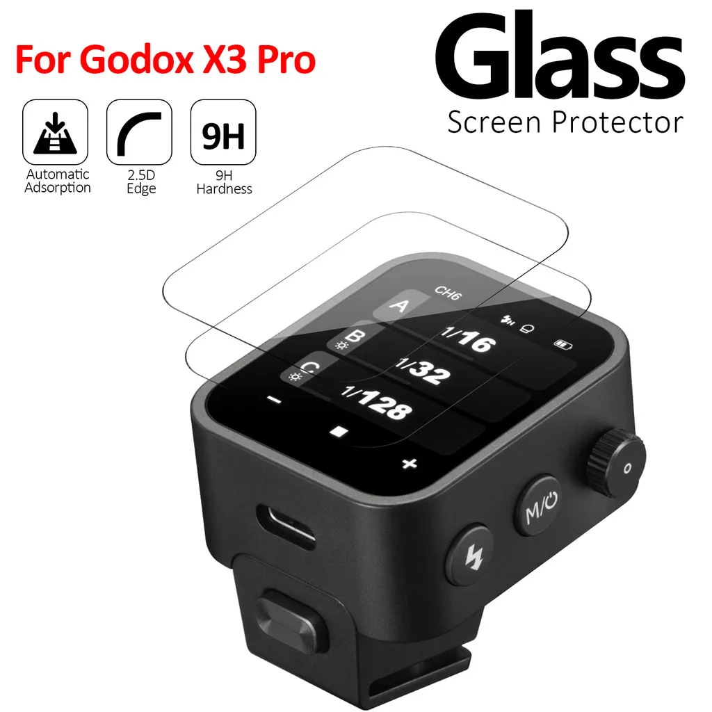 For Godox X3 X3Pro V1 V1Pro Tempered Glass Screen Protector 9H Anti-Scratch Anti-Fingerprint HD Clear Flash Trigger Film Guard