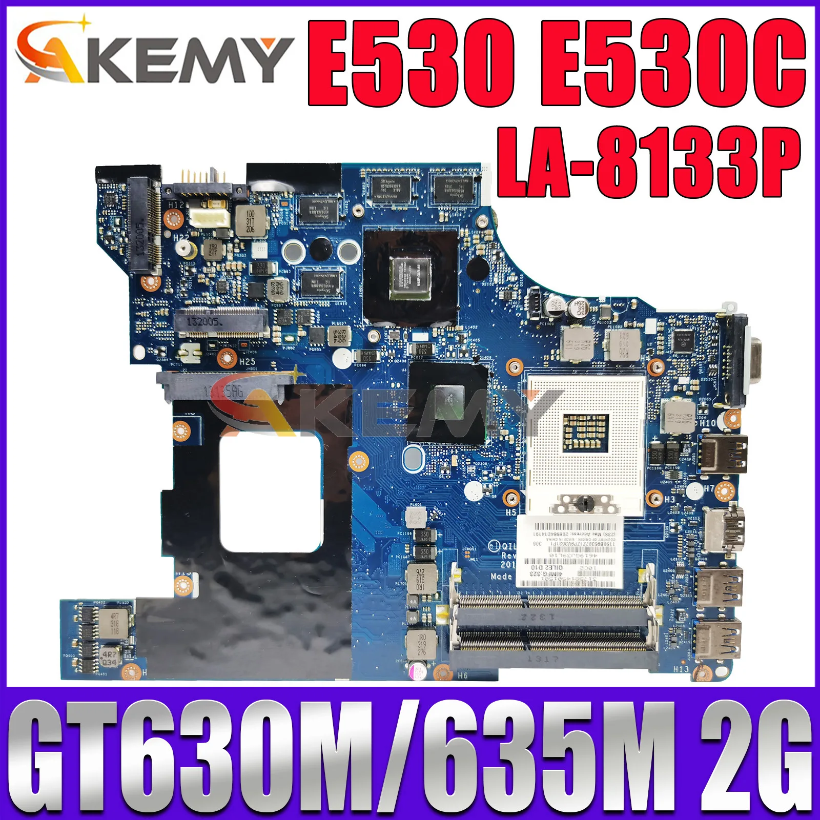 LA-8133P For Lenovo Thinkpad E530 E530C Laptop Motherboard with GT630M/635M 2G HM77 Mainboard DDR3 FRU 04W4016 test ok