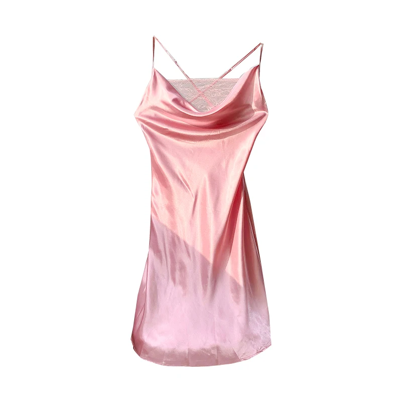 حجم كبير من الحرير الساتان ter Ne Dr المرأة الصيف Dr الانزلاق على خط Dr نسيج البوليستر الناعم No Sve