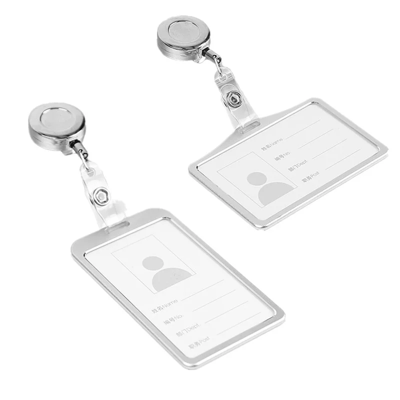 aluminio alloy card badge holder cartao de trabalho com abs retratil badge reel pull id card holder acessorios de enfermeira 01