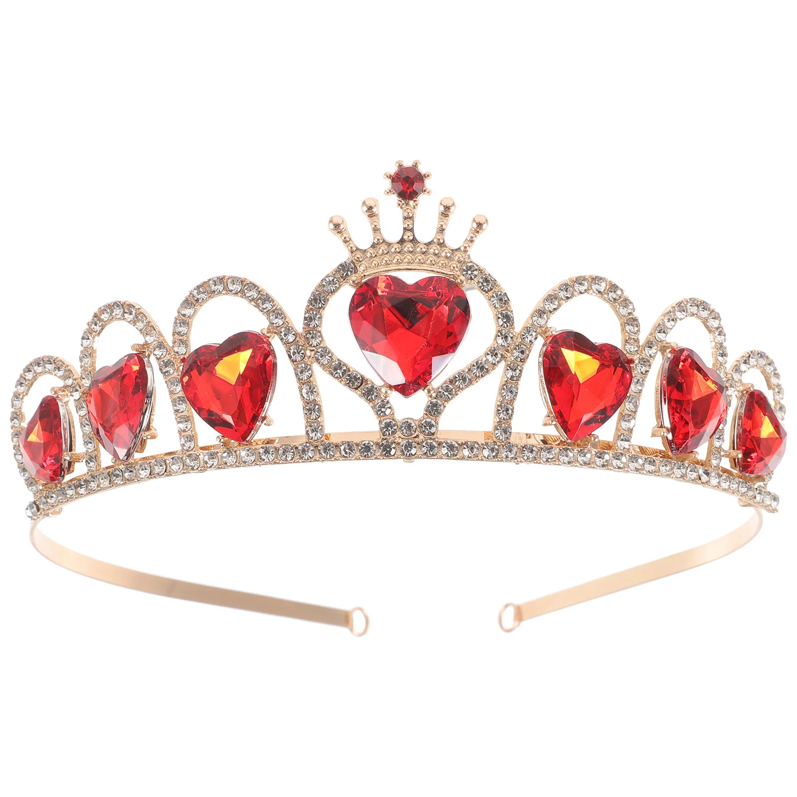 

Bridal Hair Accessories Love Crown Headband Headwear Decorate Red Acrylic Adult Tiara