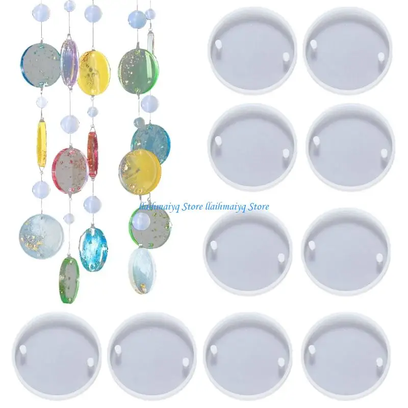 573B Set of 10 Practical Silicone Holder Moulds Double Hole Design Round Suitable for Daily Use Easy Cleaning