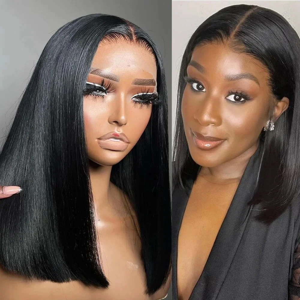 

Short Bob Daily Party Wigs for Women Short Black Women Glueless 13x4 High Density Synthetic Lace Front Wig Natural Hairline