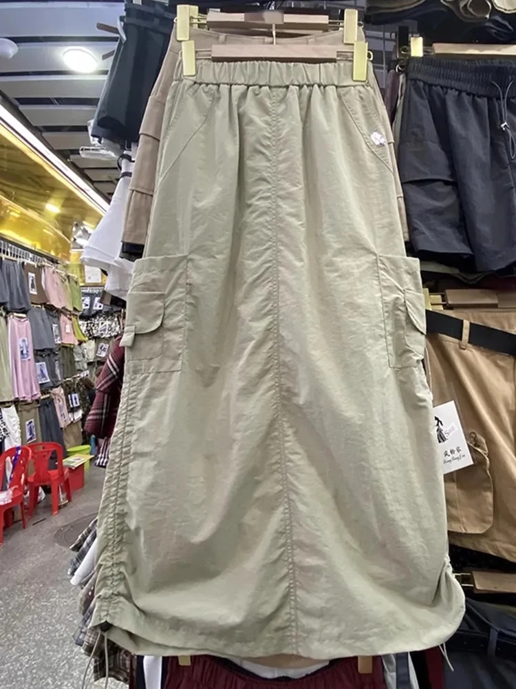 plus Size 300 Pou American Casual Workwear  Dr Women Summer Loose Design High Waist A-Line Skirt Commute Korean Sle