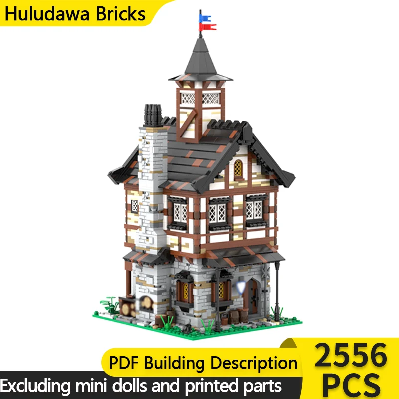 

Средневековый замок, модель MOC, строительные кирпичи, остроконечный верхний дом, модульная технология, детские праздничные подарки, сборные игрушки, костюм