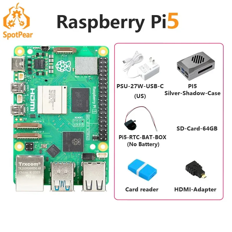 Raspberry Pi 5 Model Pi5 asli resmi RAM 4GB/8GB, pilihan RAM