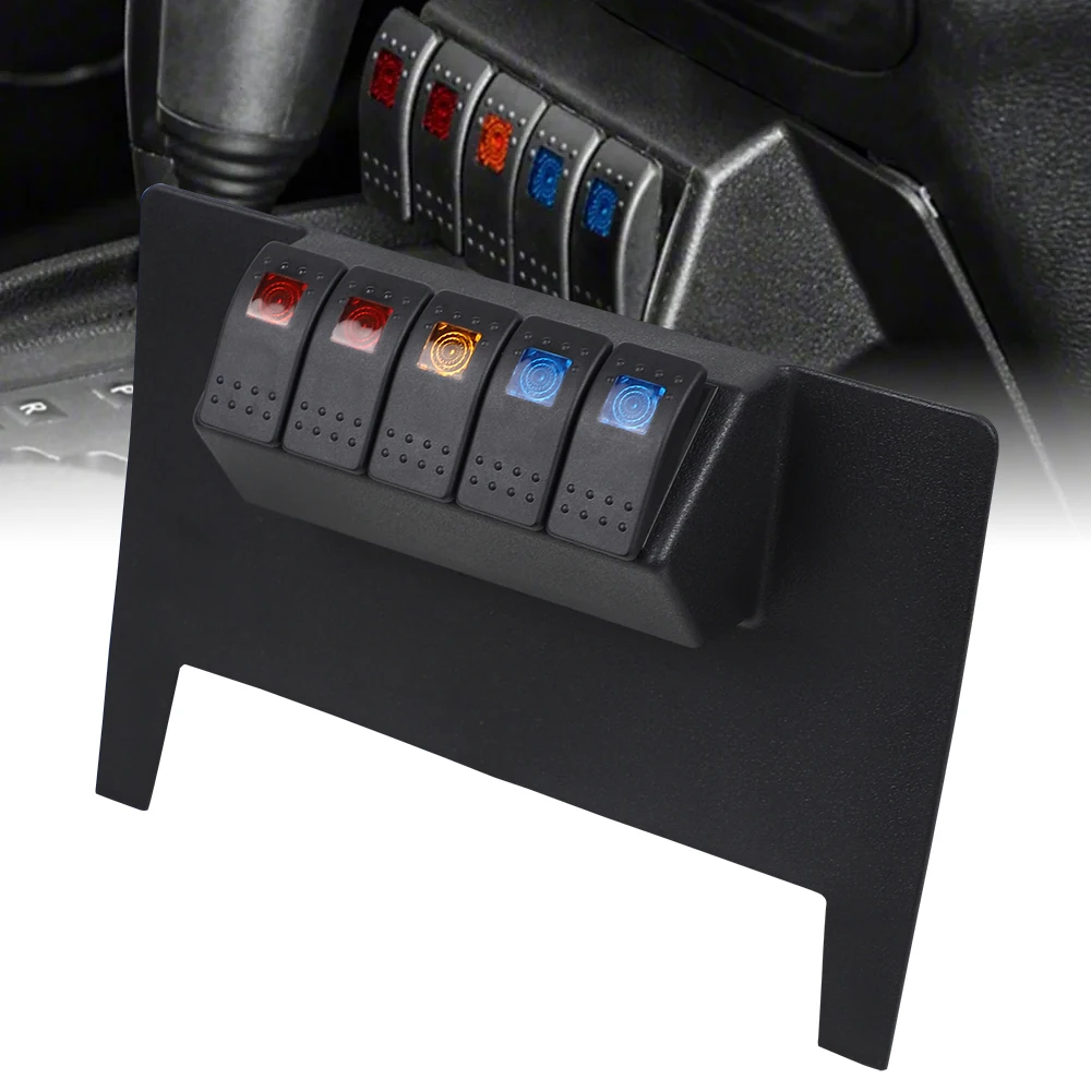 Lower Switch Panel 5 Rocker Style Switches for Jeep Wrangler JK 2/4WD Automatic 2011-2015