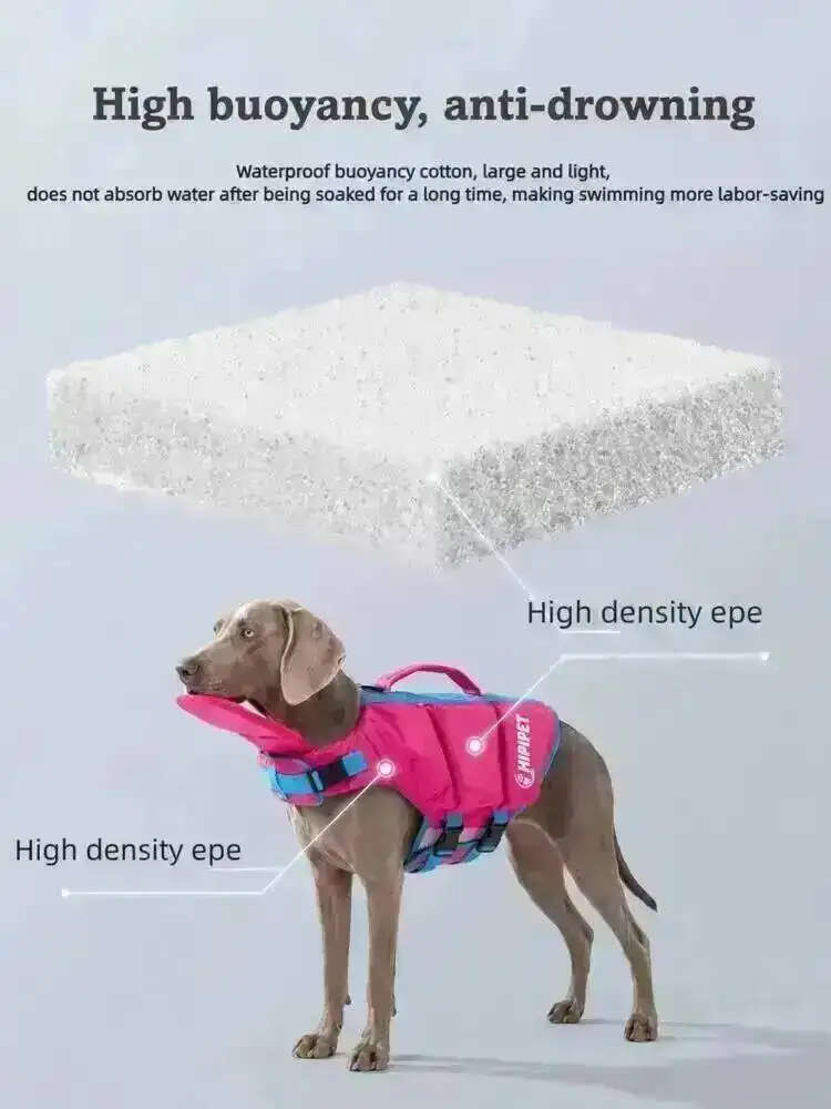 High Buoyancy Dog Life Jacket Adjustable Safety Flotation Vest For Small Medium Large Dogs Swimming Activities