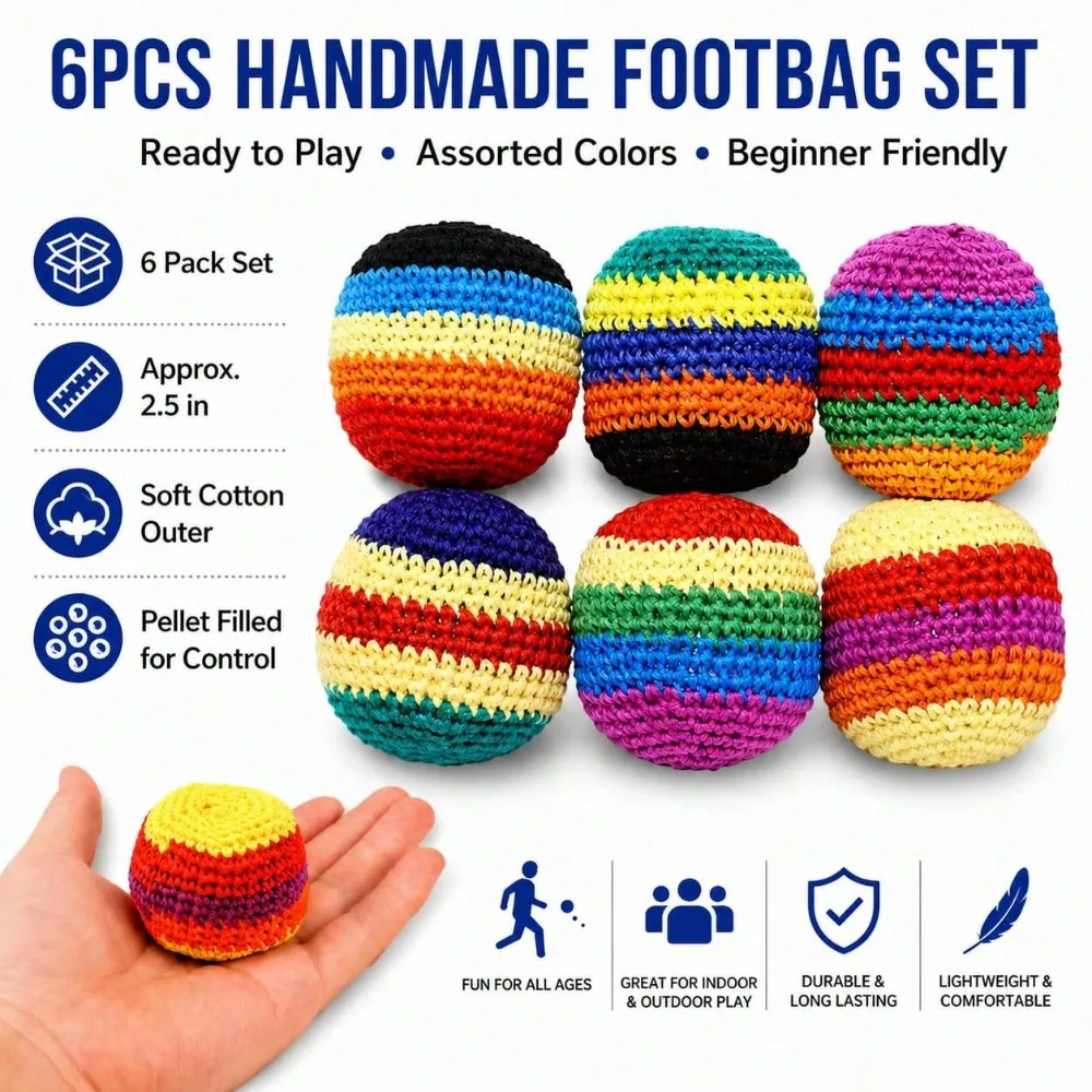

1pc Hand-Woven Kick Bag, newly upgraded assorted multicolor crochet design, ready for immediate use. Portable for casual kicking exercises, ideal daily leisure accessory and delicate small gift option.