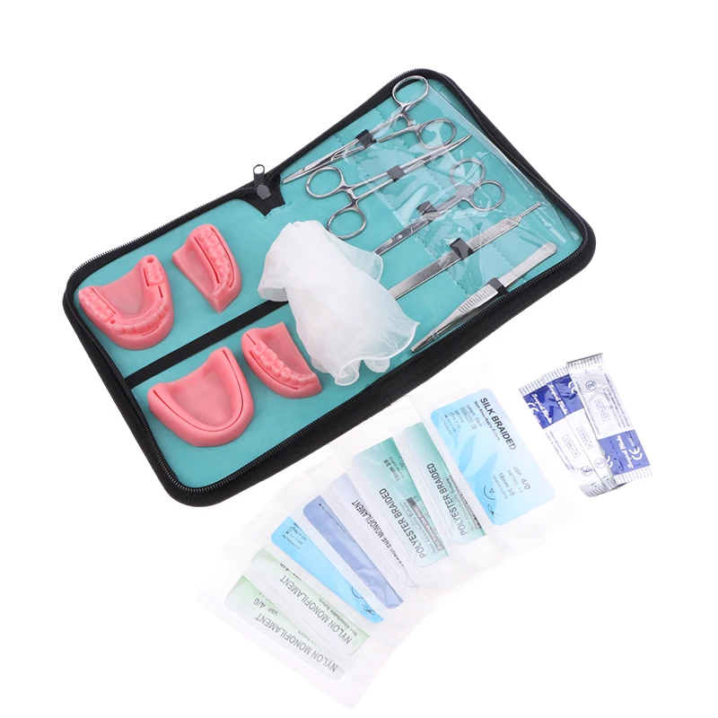 1 Set Dental Surgical Suture Training Kit Suture Practice Model Training Pad Scissors Tool Teaching Equipment Skin Operate Kit