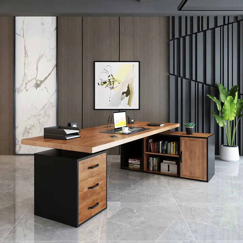 Drawers Luxury Modern Desk Computer Executive Storage Work Table Workstation Meeting Escritorios De Oficina Office Furniture