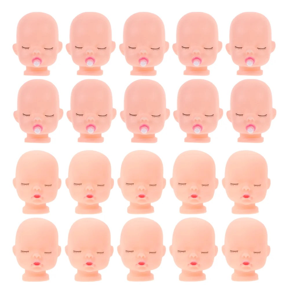 20Pcs Craft Making Heads Head Plastic Repainting Practice Makeup Diy Heads Replacing Part Princess Mini