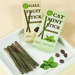 6PCS Natural Matatabi Cat Mint Stick Caught Bite Excited Rods Silvervine for Cat Teeth Cleaning Treating Pet Supply Cat Toys