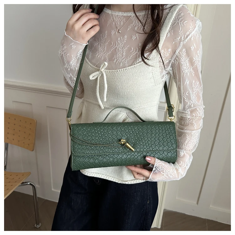 Bolso de Hombro Elegante con Textura Tejida, Estilo , Bolso de Mano para Cena, Bolso Cruzado para Mujer, Estilo Casua...