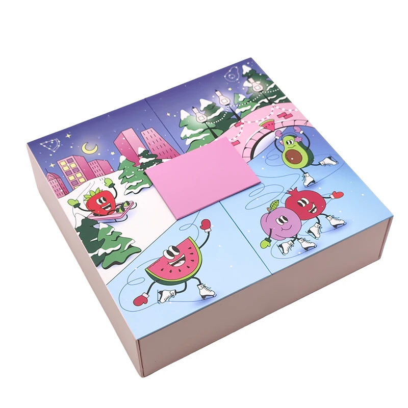 Customized queryWholesales Christmas Gifts Advent Calender 12 Drawers Paper Cosmetic Advent Calender Box Custom Cardboard Packag