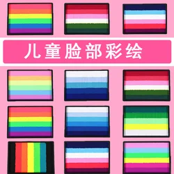 50g face painting split cake rainbow neon fluorescence water based eyeliner body paint no-toxic holiday make up