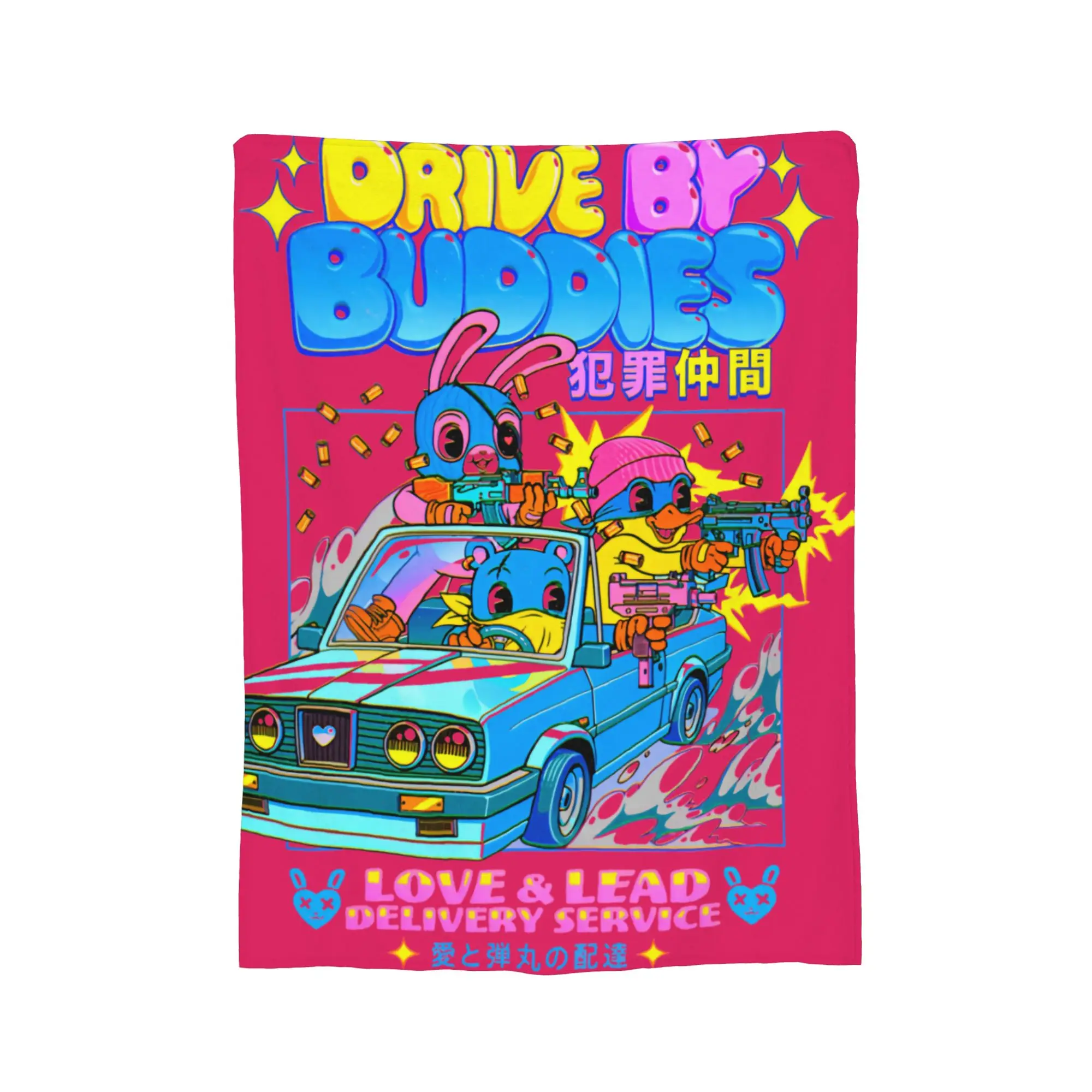 Drive by Buddies Happy Tree Friends Blanket  Flannel Novelty Warm Throw Blankets for Chair Covering Sofa Spring Autumn