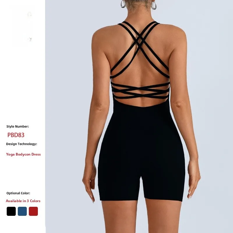 ชุดบอดี้สูทโยคะสำหรับผู้หญิง พร้อมแผ่นรองหน้าอก ผ้าแห้งเร็ว ระบายอากาศดี เหมาะสำหรับออกกำลังกาย ดีไซน์ทันสมัยสำหรับผู้หญิงที่มีกิจกรรมหนักหนา