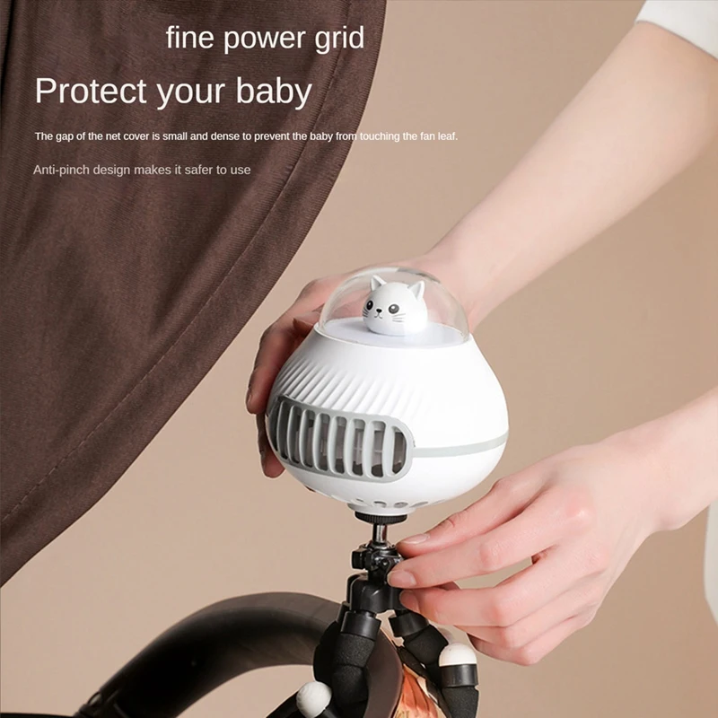 Fan For Cart Stroller Fan Portable Outdoor Fan Clip On 3 Speeds USB Rechargeable Handheld Electric Fan