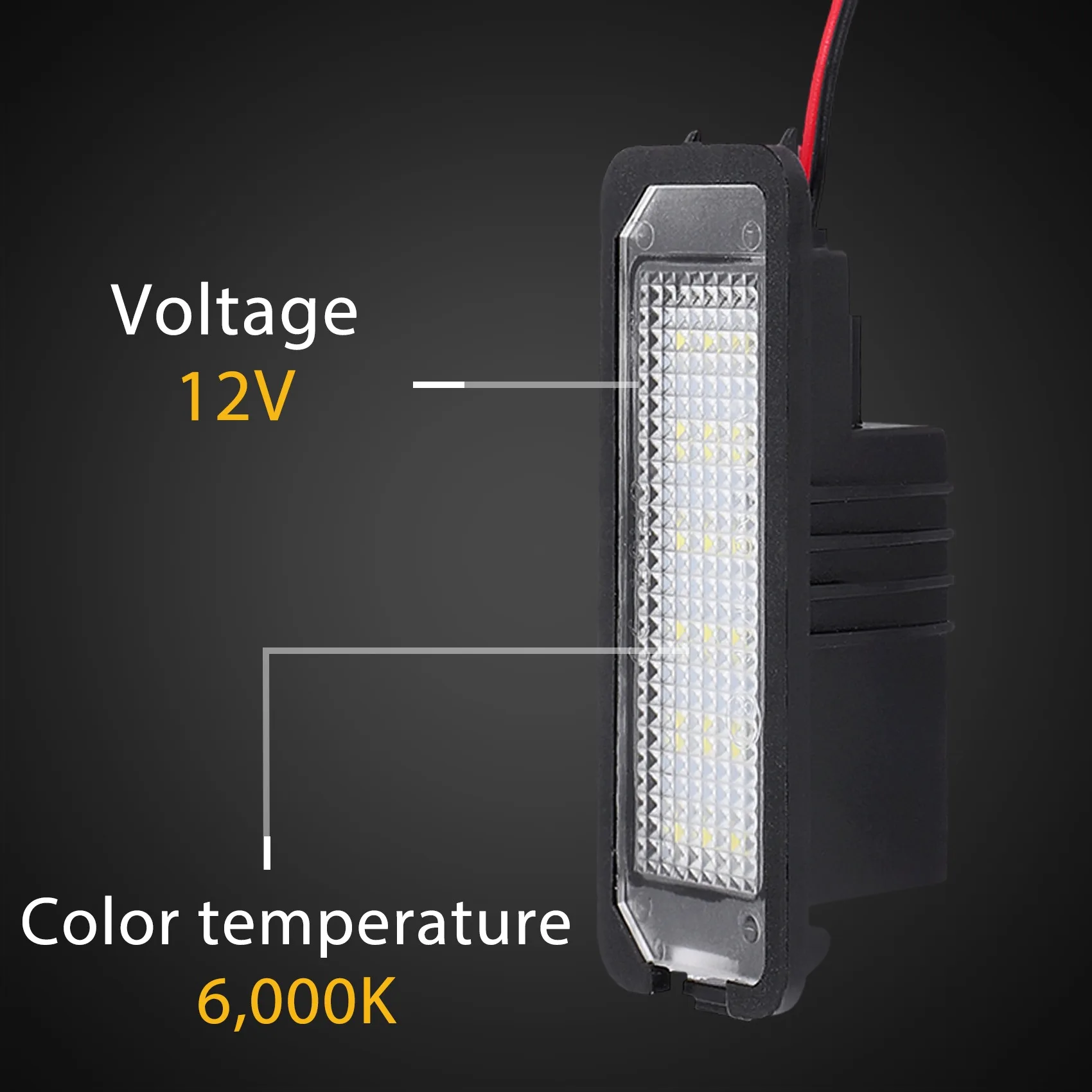 LED número matrícula lâmpadas de luz, acessórios exteriores do carro, 12V, golfe 4, 5, 6, 7, 2pcs