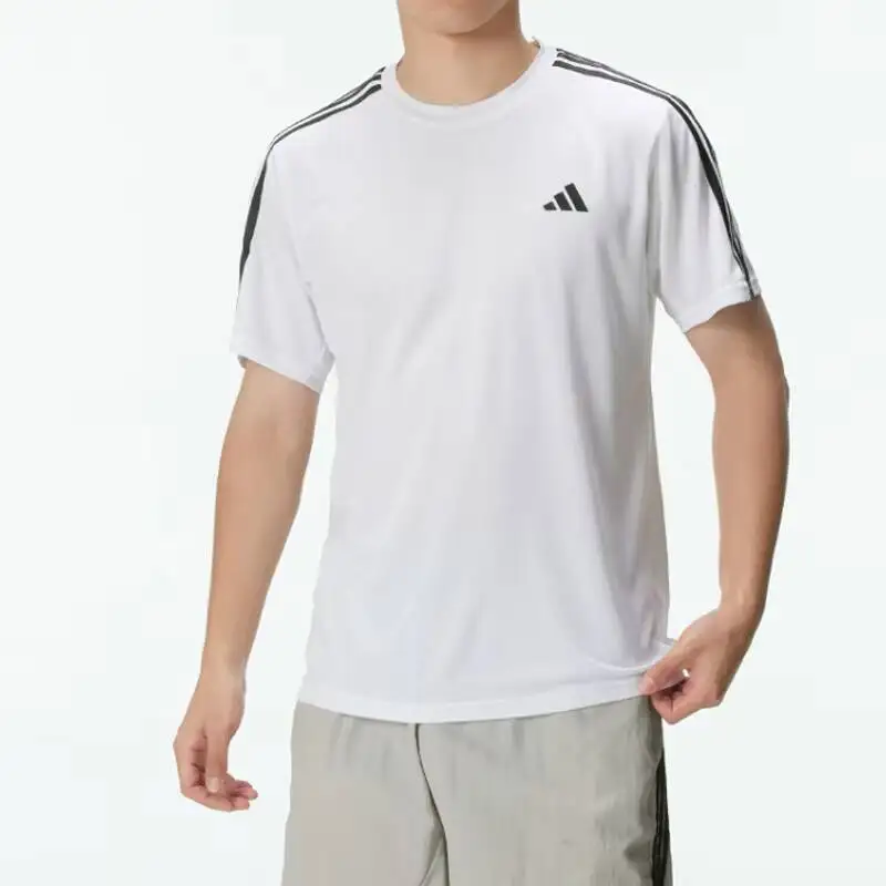 Adidas Men's 2026 Summer New White Breathable Fitness Sports T-Shirt IB8151