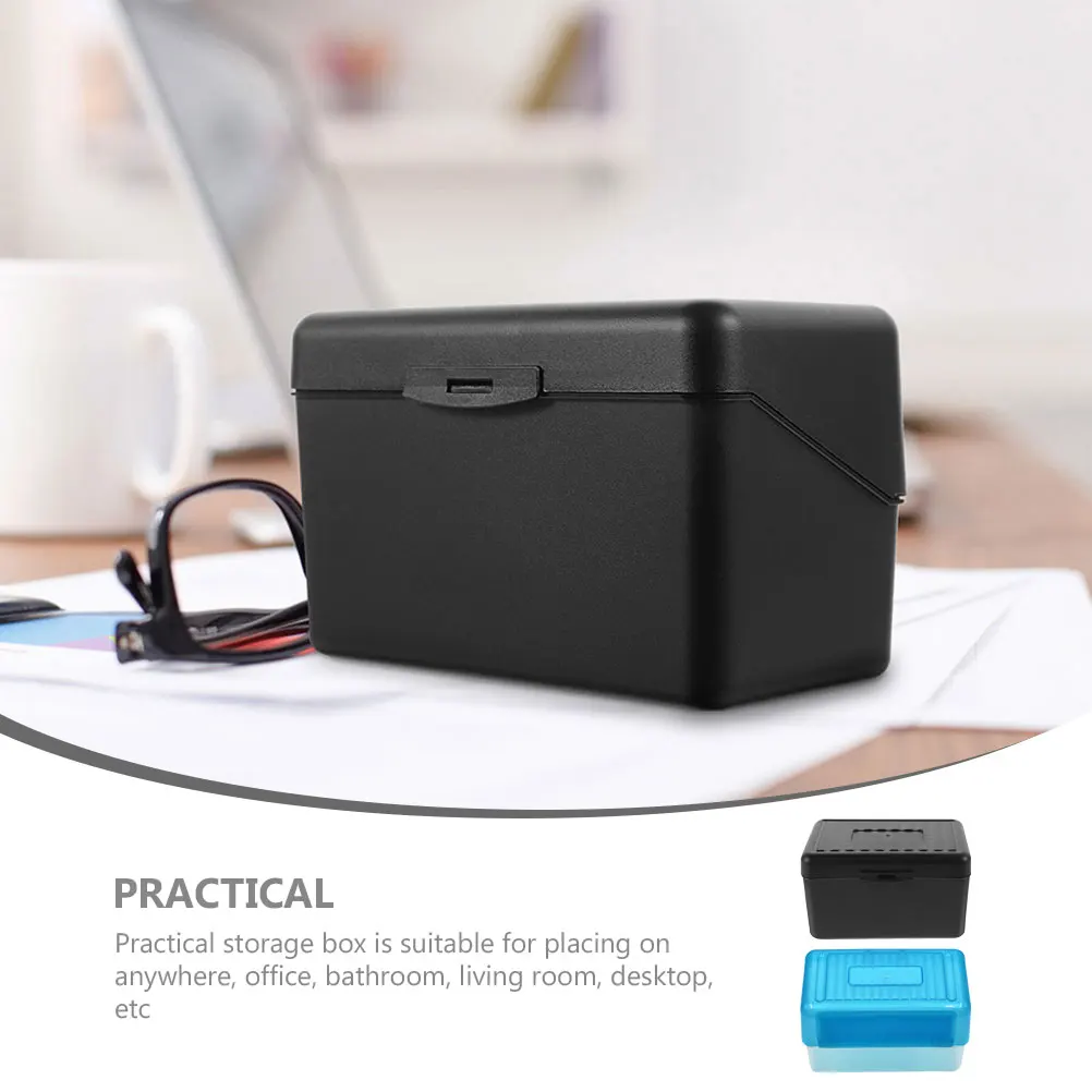 

2 Pcs Business Card Storage Box Name Cards Organizer Desktop Holder for Office Pp Holders