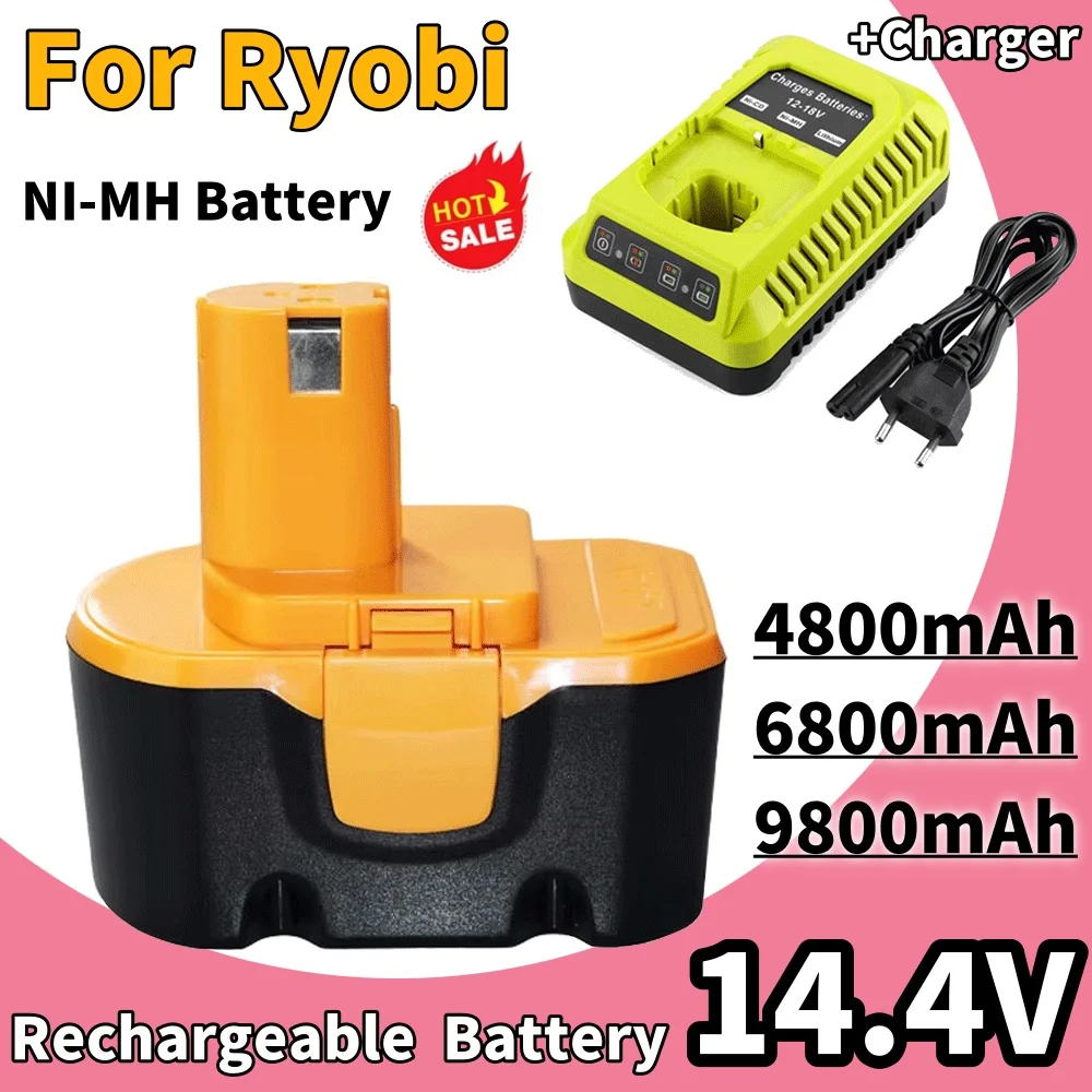 2026 14.4 فولت لبطارية Ryobi 4.8/6.8/9.8Ah/12.8Ah R10521 RY6201 RY6202 130224010 130224011 1314702 أدوات كهربائية لاسلكية + شاحن #2