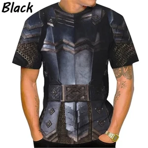Mittelalterliche Rüstung von Männern 3D -Druck t -Shirt, Freizeit -Cosplay, Rundkragen, kurz -sleeved t -Shirts, Streetwear -Tops, Modekleidung 10 Hauptverkaufshemdrüstung - №7