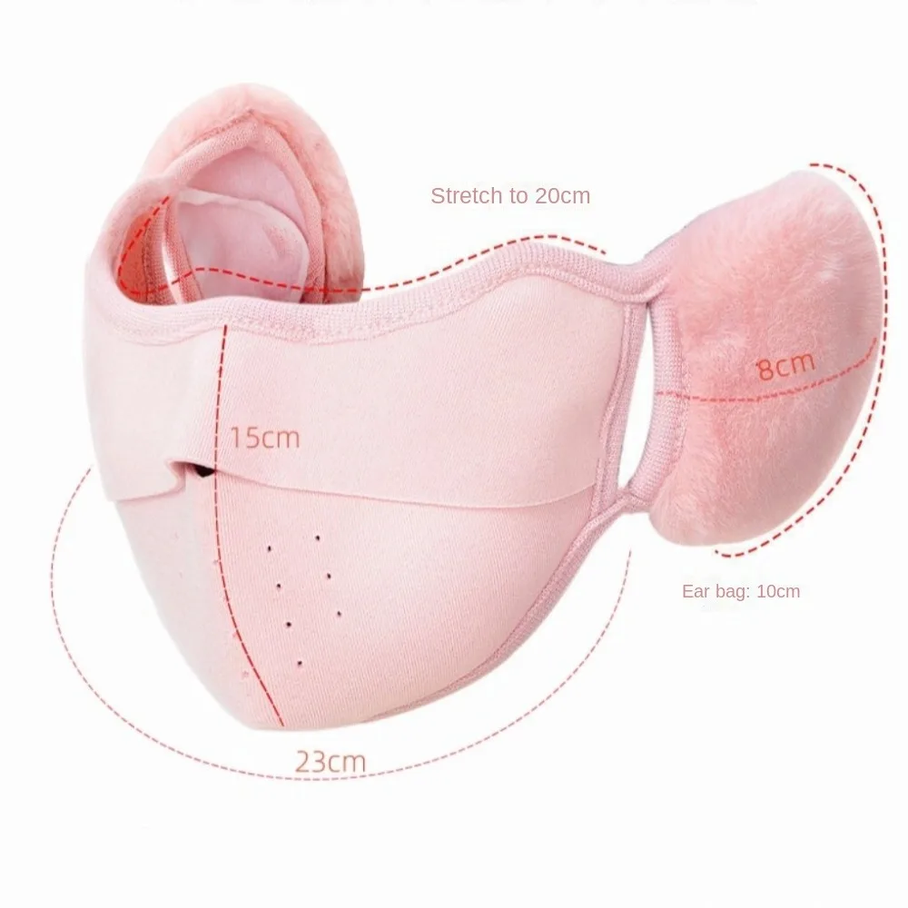 Protetores de orelha térmicos 2 em 1, máscara elástica respirável para ciclismo, protetores de ouvido à prova de vento, máscara de inverno de lã