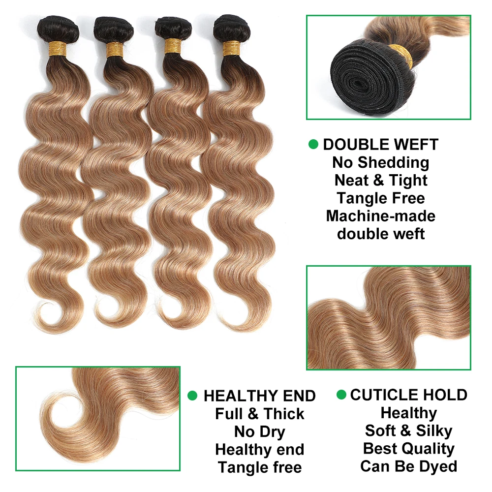 Blonde Bundels 100% Echt Haar Met Vetersluiting Gekleurde Brazilian Hair Weave Extensions Voor Meisjes Vrouwen En HD Vetersluiting