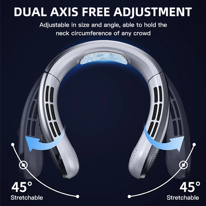Fan 3000mA Portable Mini Hanging Neck Fan Bladeless Neckband Fan Digital Display Power Air Cooler USB Rechargeable Electric Fans image 3