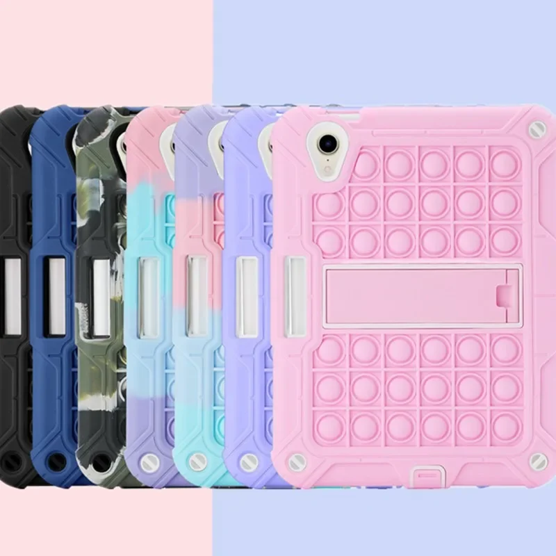 

For iPad Mini 7 2024 Case 8.3" Mini 6 2021 Full-Body Rugged Silicone Tablet Case with Kickstand Shockproof Protector Shell