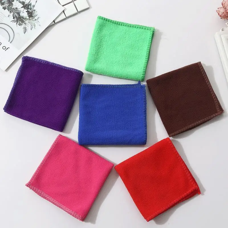 30x30cm 5Pcs Towel Square Towel Ultra-fine Fiber Soft Absorbent Non Shedding Small Square Towel Non Fading Car Wash Handkerchief