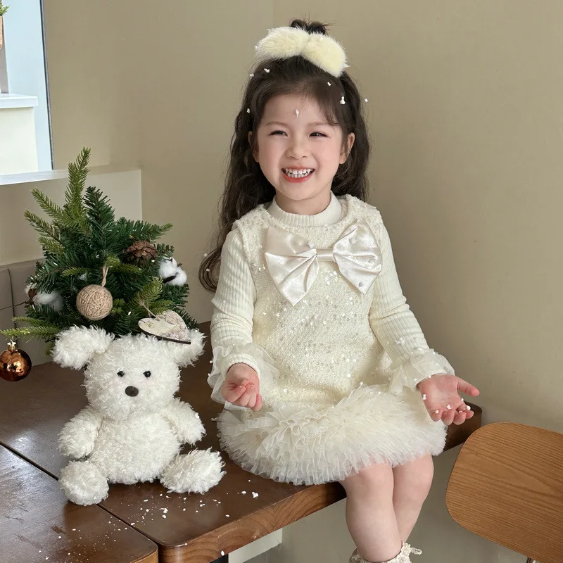 فستان بناتي لربيع وخريف 2025 بدلة أطفال جديدة للفتيات الصغيرات سترة خريفية تنورة مجموعة أطفال غير رسمية #1