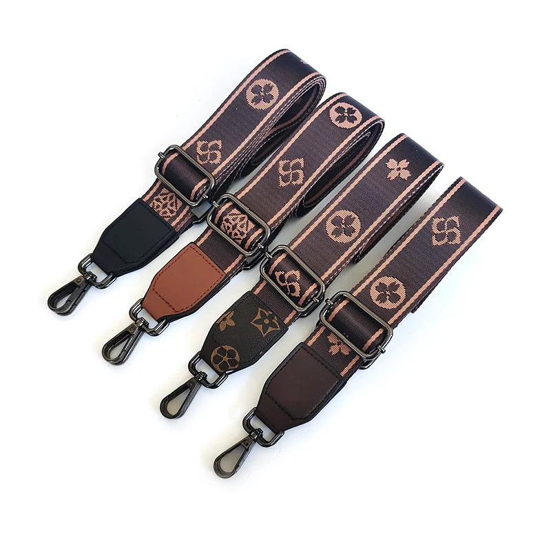 Ladies Belt Colors Wide Bags Strap Shoulder Bag Strap Polyester Cotton Geometric Striped Handles For Handbag Adjustable Buckles