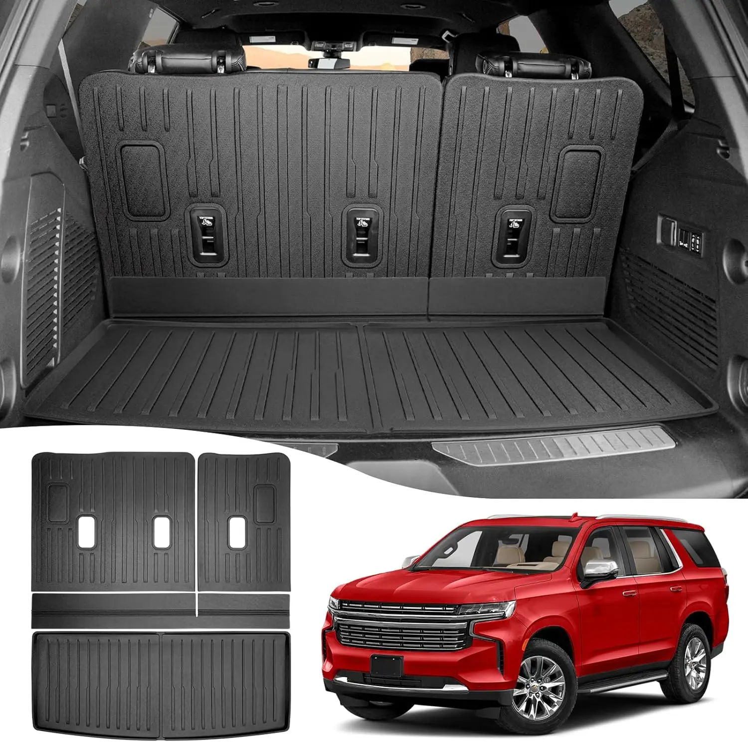 

TPE Cargo Mat with Seat Back Cover for SUVs, 2022-2024, Protects Trunk and Back Seat