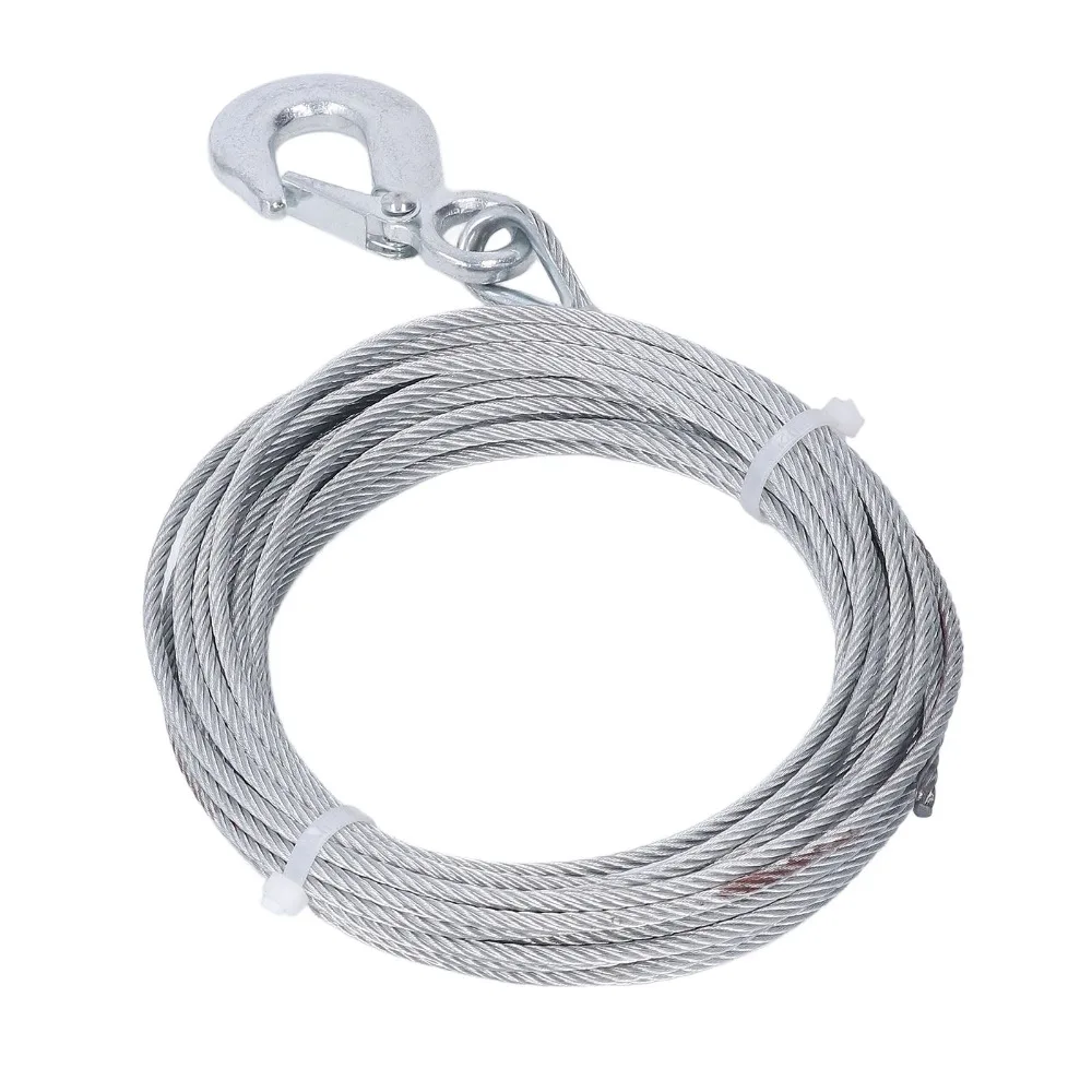 Heavy Duty Stainless Steel Winch Wire Rope With Hook 2600LBS Breaking Strength Winch Cable Steel Winch Cable For Pulling