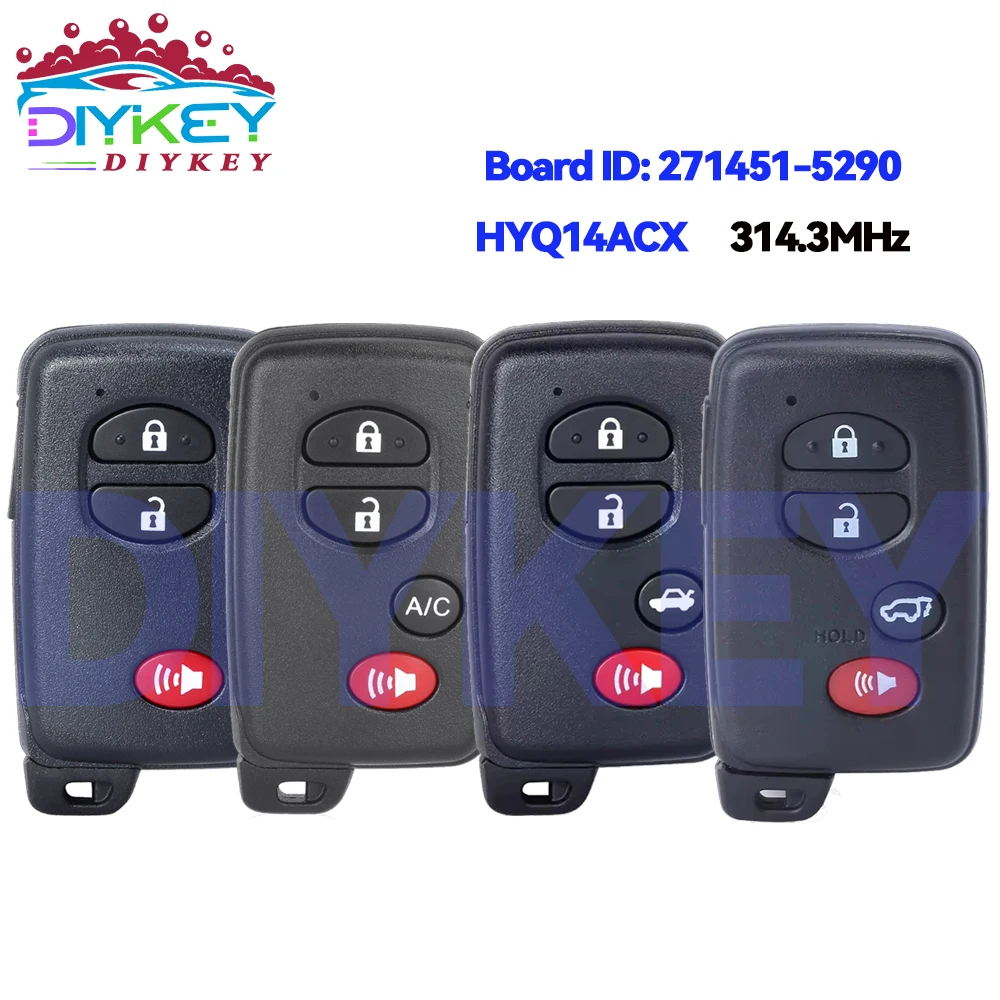 

DIYKEY Keyless Go 271451-5290 для Toyota Prius V Venza 4 Runnner 2009 2010 2011 2012 2013 2014 2015 2016 дистанционный брелок 314,3 МГц