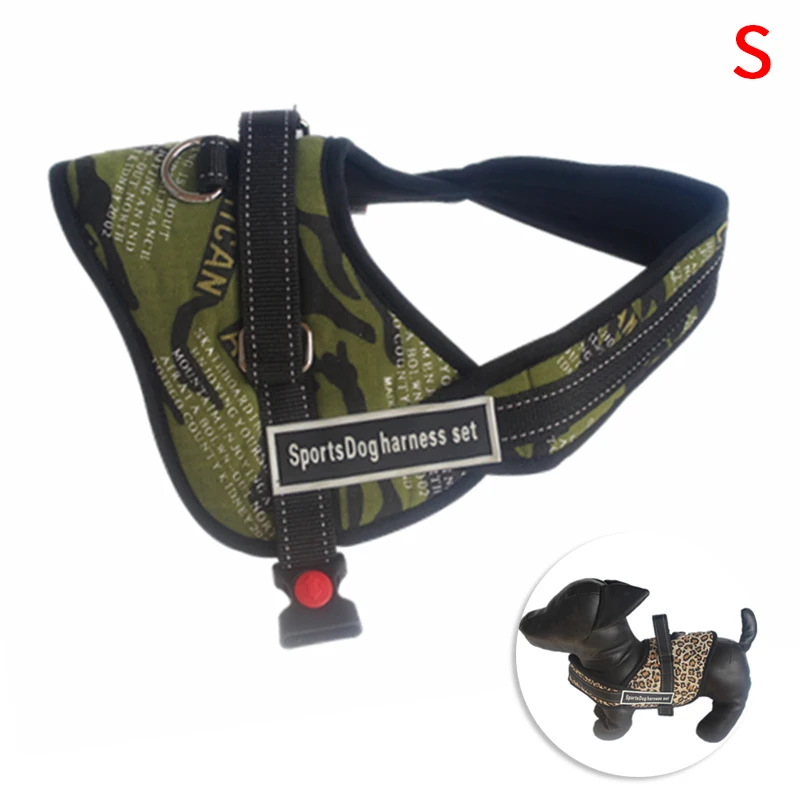 1PCS Dog Harness Adjustable Letter Camouflage Dog Harness Vest With Small Large Dogs Outdoor Walking Training Dog Accessories