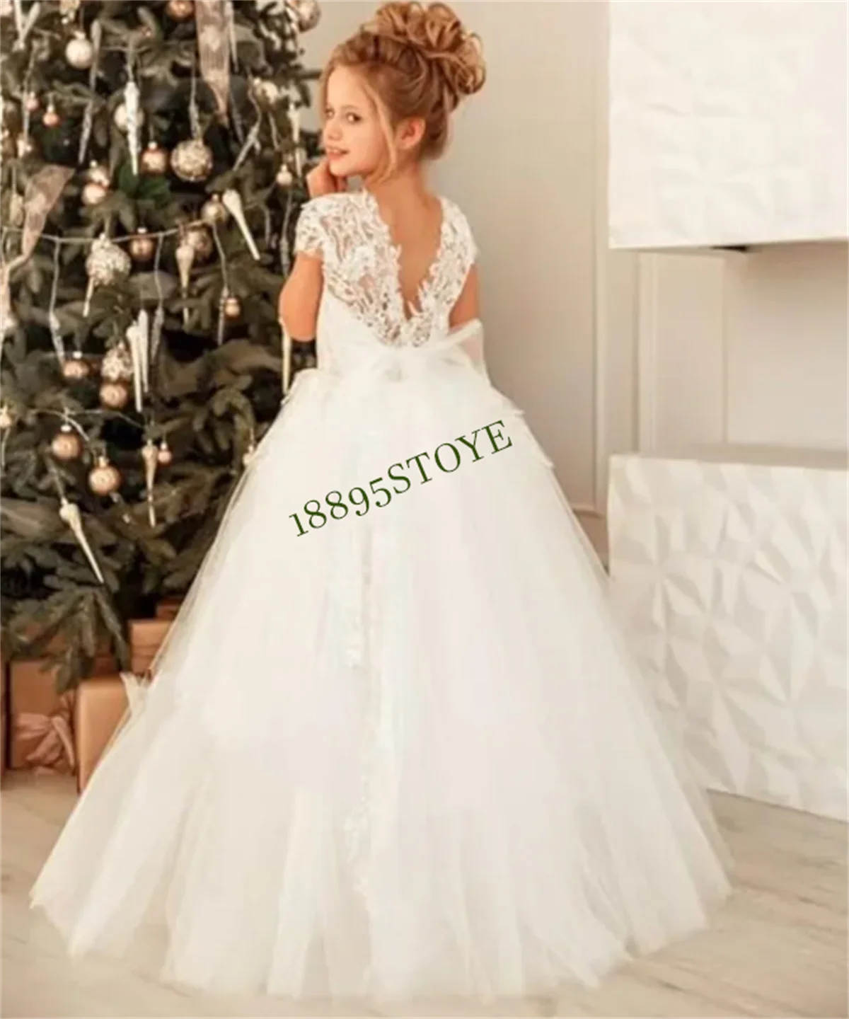 Lace Flower Girls Dresses for Wedding Tulle Party Dress Princess First Communion Dress